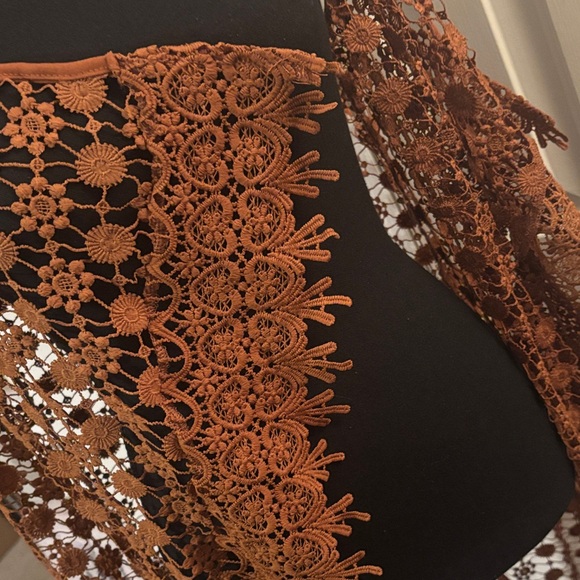 Ultra Pink Crochet Duster Vest in Warm Brown - Picture 5 of 8